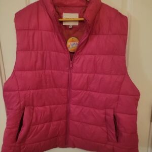 American Threads Pink Puffer Vest